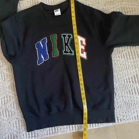 Nike Men's Black Crewneck Sweater with Multicolor Logo - Picture 3 of 5